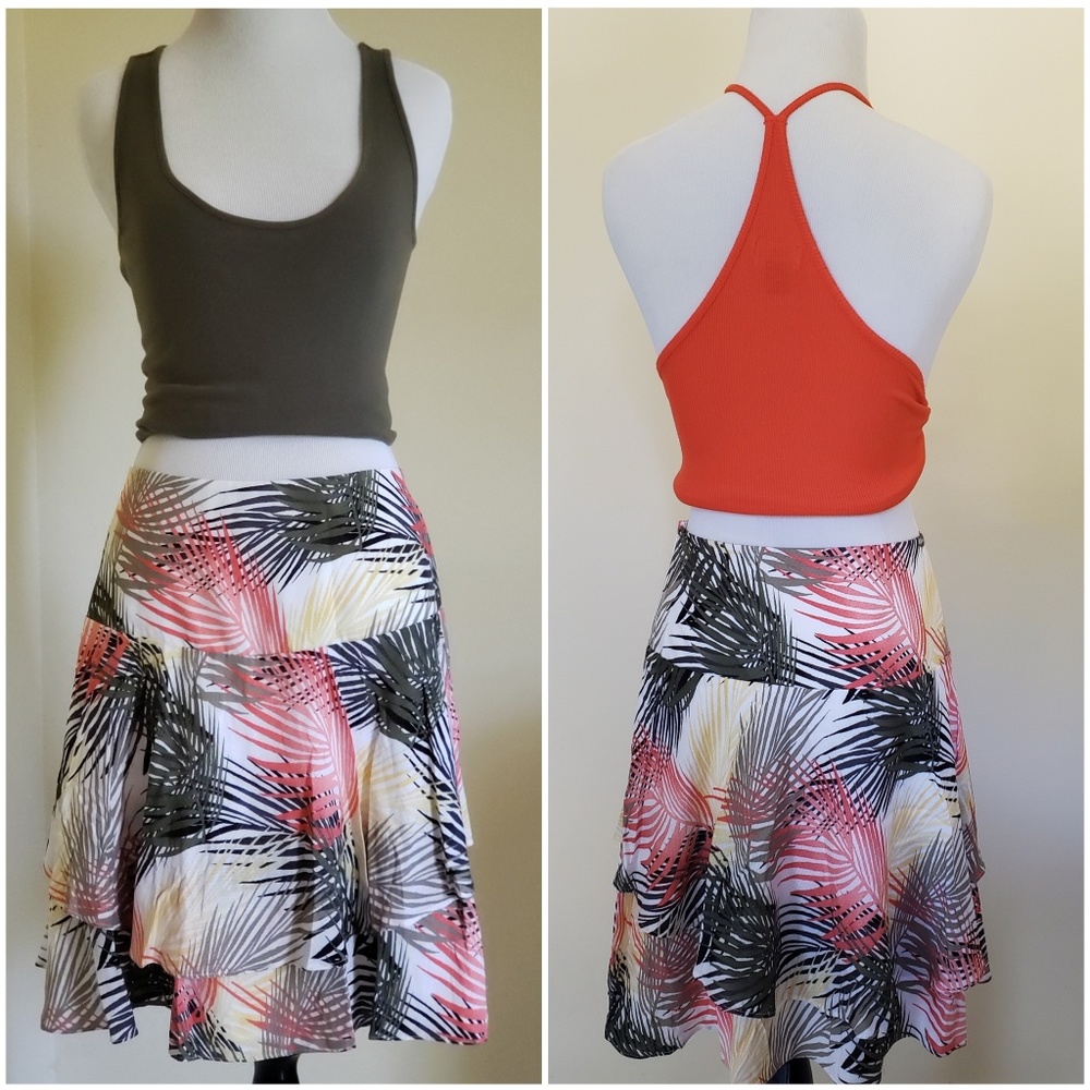 NWT! WHBM Palm Print Skirt - Sz 14